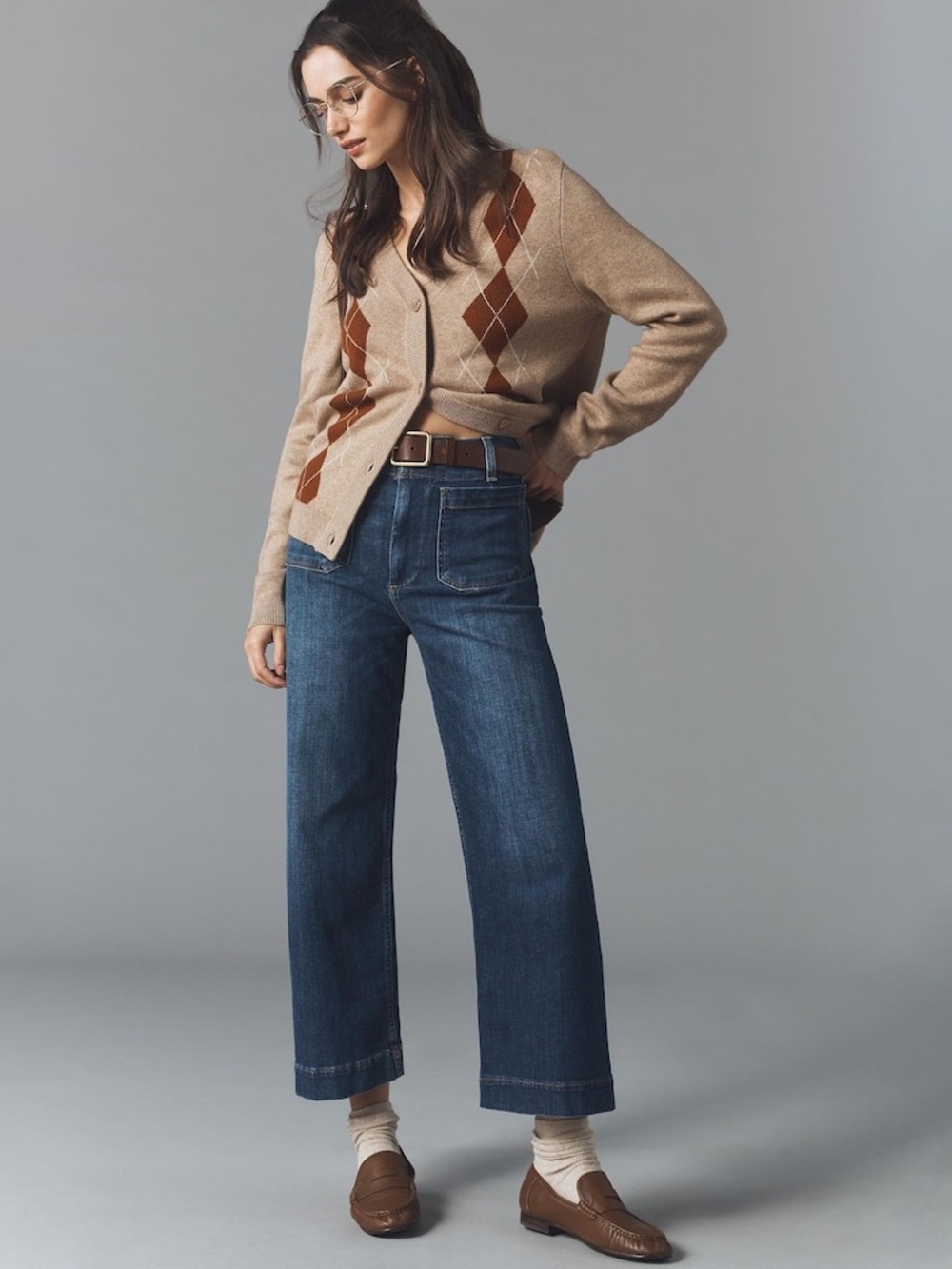 ANTHROPOLOGIE  Maeve The Colette High-Rise Wide-Leg Cropped Jeans